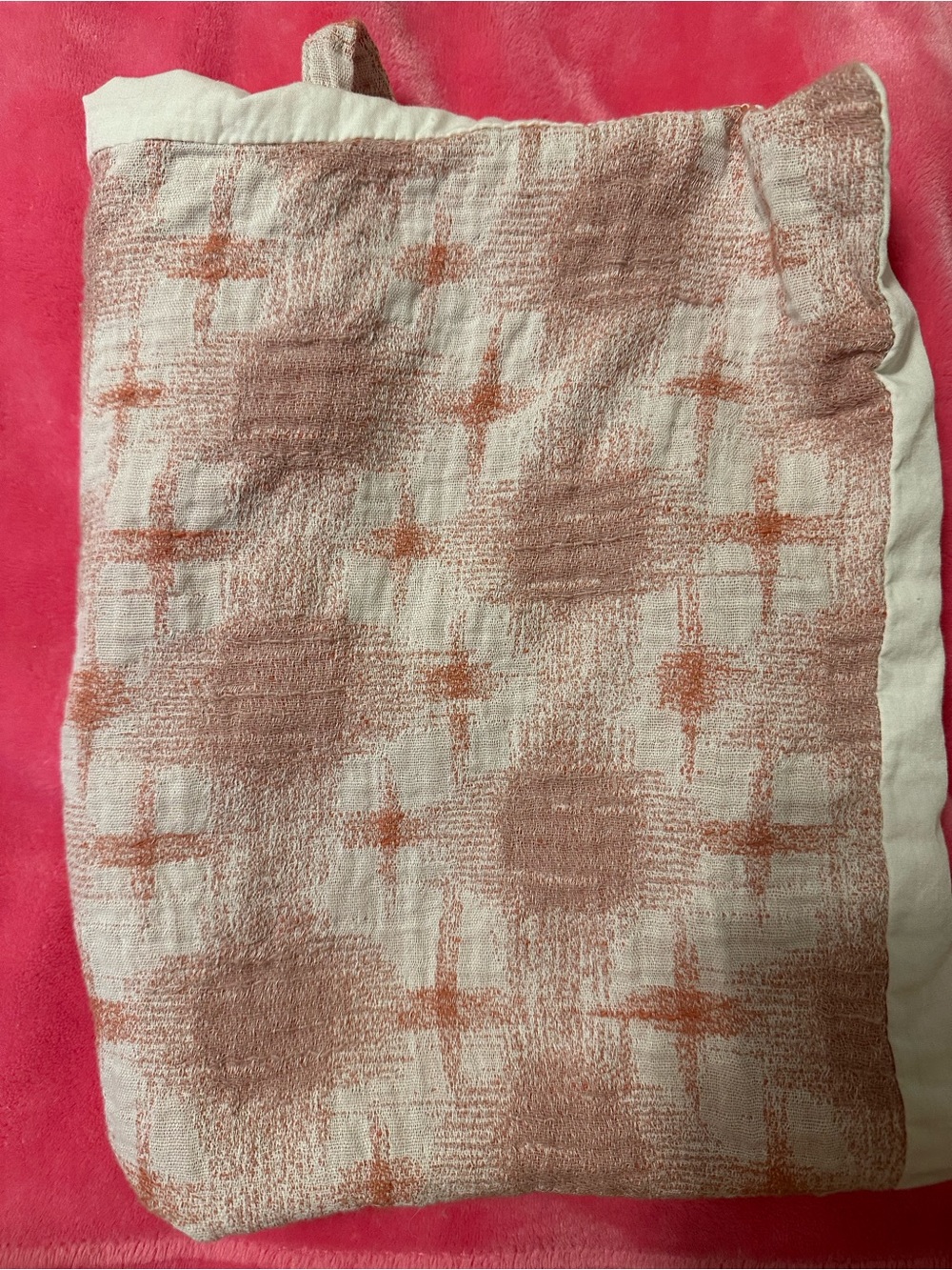 Threshold Pink Yarn Cotton Duvet Cover Set Queen/Full NWOT